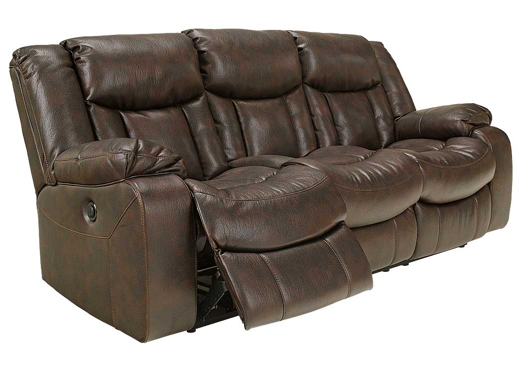 Carnell Walnut Reclining Power Sofa,Signature Design by Ashley