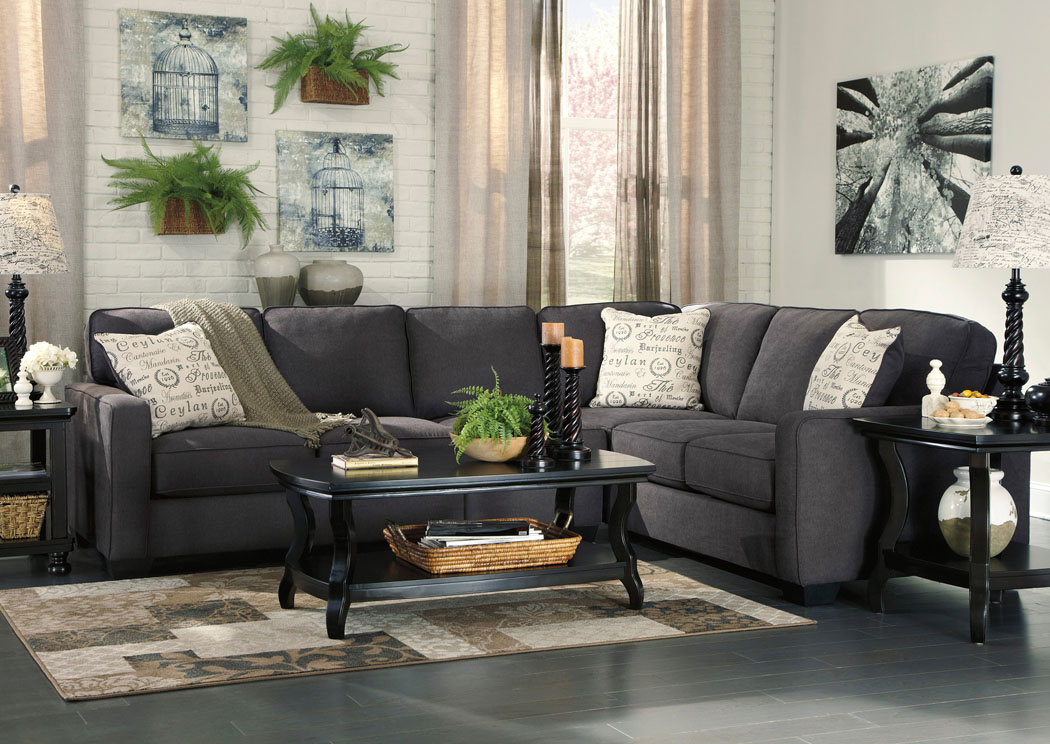 Alenya Charcoal Extended Sectional,Signature Design by Ashley