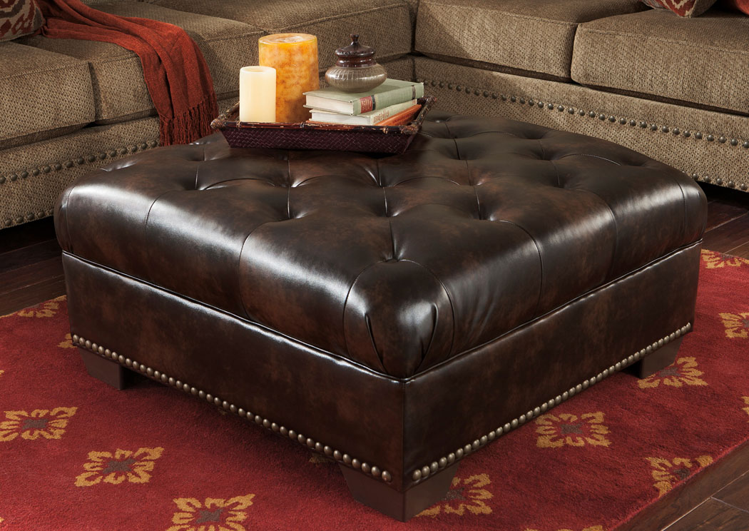 Grecian Amber Oversized Accent Ottoman,Benchcraft