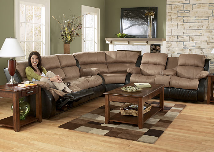Presley Cocoa Reclining Sectional,Ashley