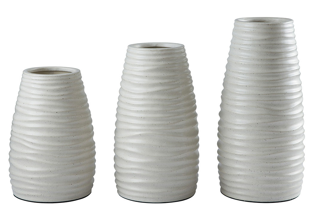 Kaemon White Vase (Set of 3),Signature Design by Ashley