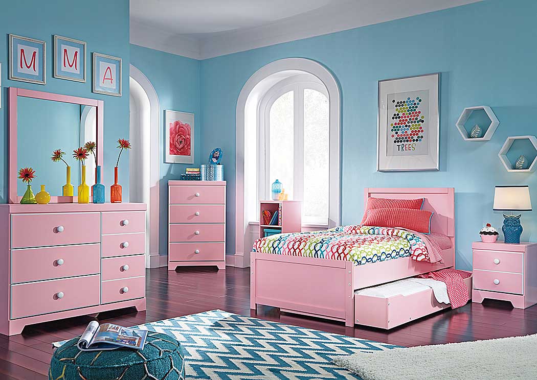 Bronett Twin Panel Trundle Bed, Dresser, Mirror & Night Stand,Signature Design by Ashley