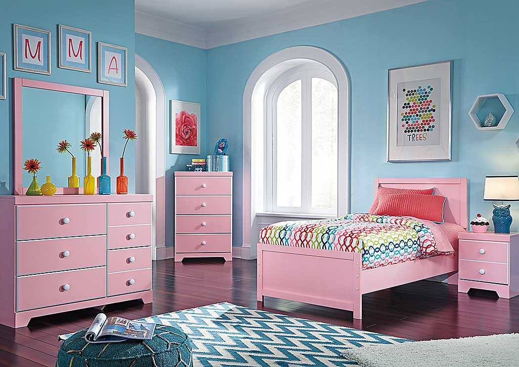 Bronett Twin Panel Bed, Dresser & Mirror
