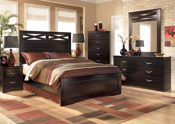 X-cess Queen Panel Bed, Dresser, Mirror, Chest & Night Stand,Signature Design by Ashley