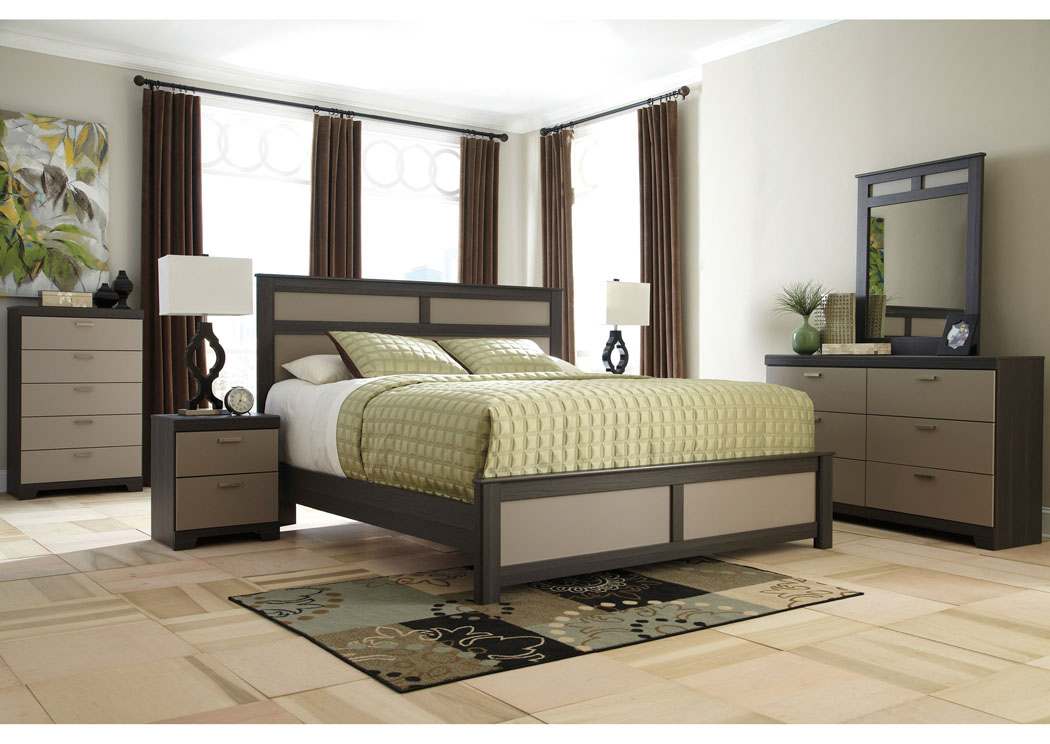 Wellatown King Panel Bed, Dresser, Mirror & Chest,Signature Design by Ashley