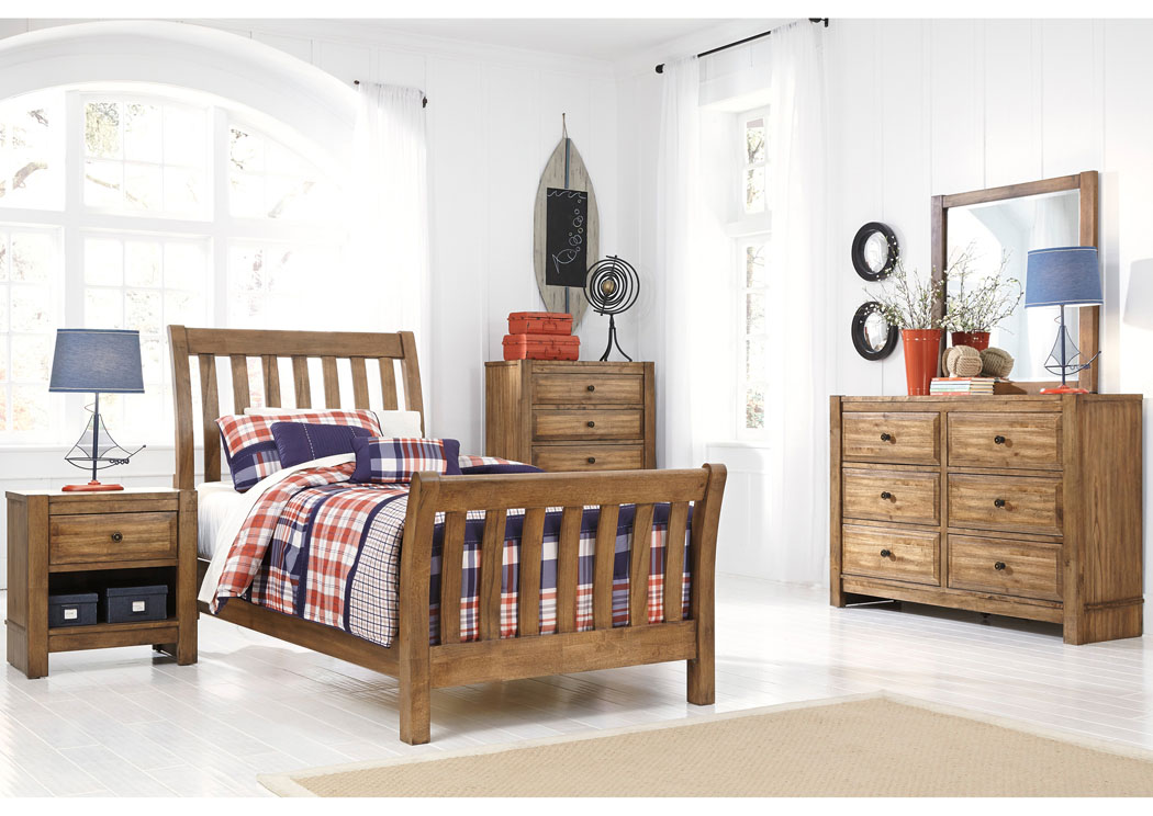 Birnalla Twin Panel Bed, Dresser & Mirror,Signature Design by Ashley