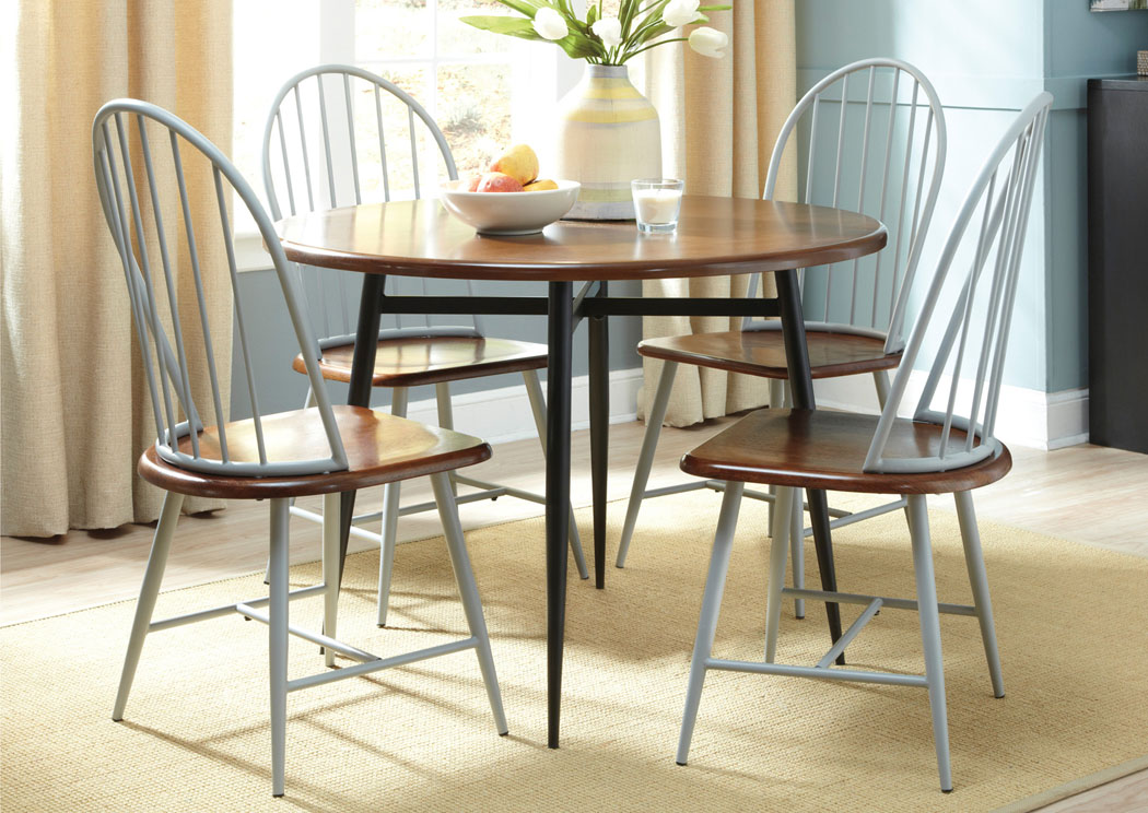 Shanilee Round Dining Table w/ 4 Gray Side Chairs,Signature Design by Ashley