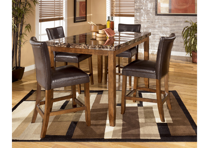 Lacey Rectangular Dining Counter Table & 4 Stools,Signature Design by Ashley