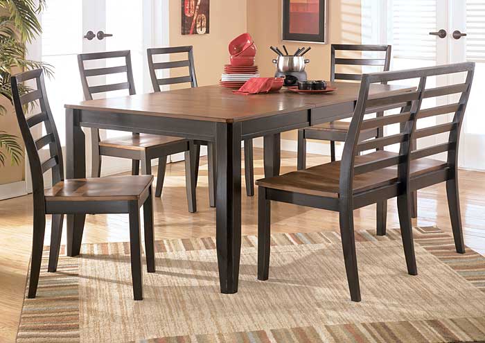 Alonzo Rectangular Table w/ 4 Chairs & Bench,Signature Design by Ashley