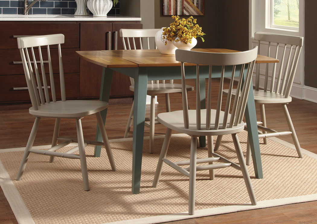 Bantilly Rectangular Drop Leaf Table w/ 4 Gray Side Chairs,Signature Design by Ashley