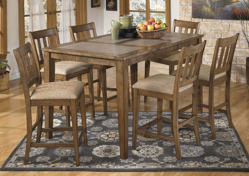 Brazenton Counter Height Butterfly Table w/ 6 Upholstered Stools,Signature Design by Ashley