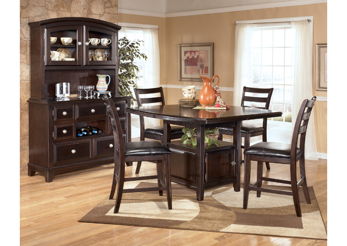 Ridgley Square Counter Extension Table & 4 Stools,Signature Design by Ashley
