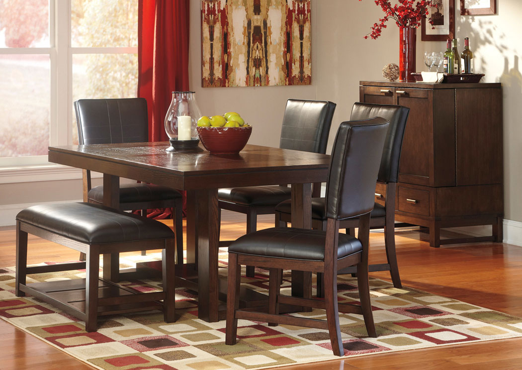 Watson Rectangular Dining Table w/ 4 Side Chairs & Bench,Signature Design by Ashley
