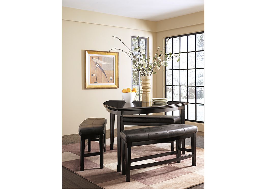 Emory Triangle Counter Table & 3 Double Stools,Millennium
