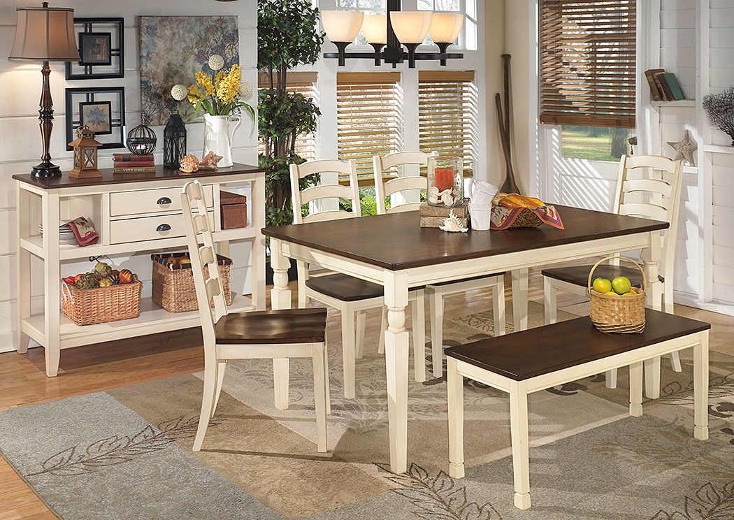Whitesburg Rectangular Dining Table w/ 4 Side Chairs & Bench,Signature Design by Ashley