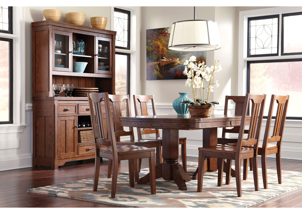 Chimerin Oval Extension Table w/ 6 Side Chairs,Signature Design by Ashley