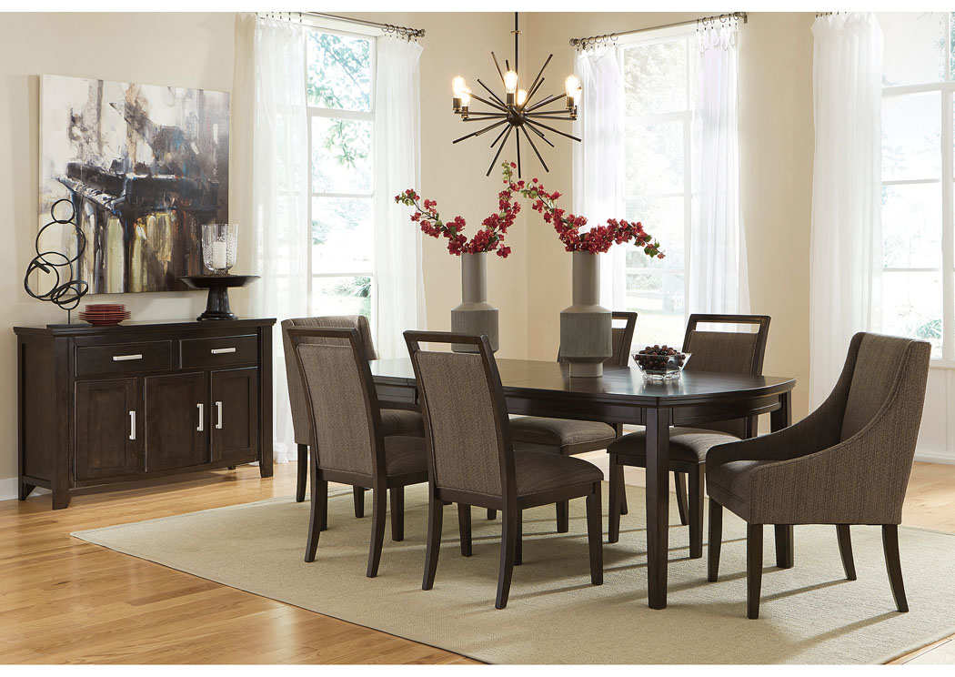Lanquist Rectangular Extension Dining Table w/ 4 Side Chairs & 2 Arm Chairs,Signature Design by Ashley