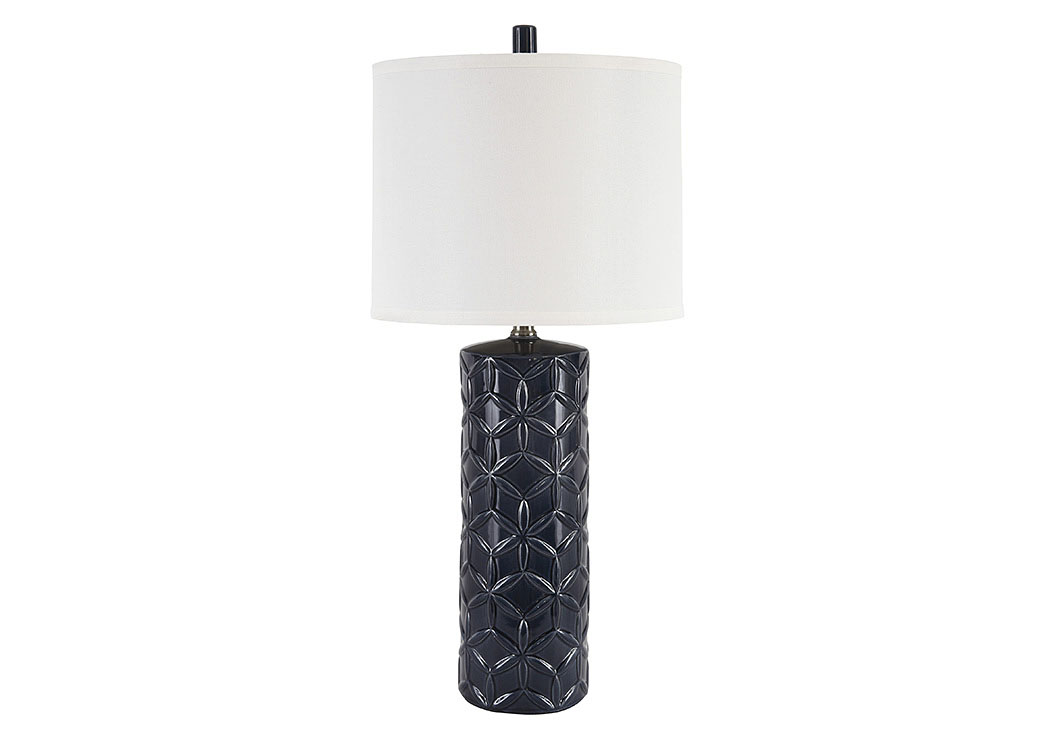 Stephine Navy Ceramic Table Lamp,Signature Design by Ashley