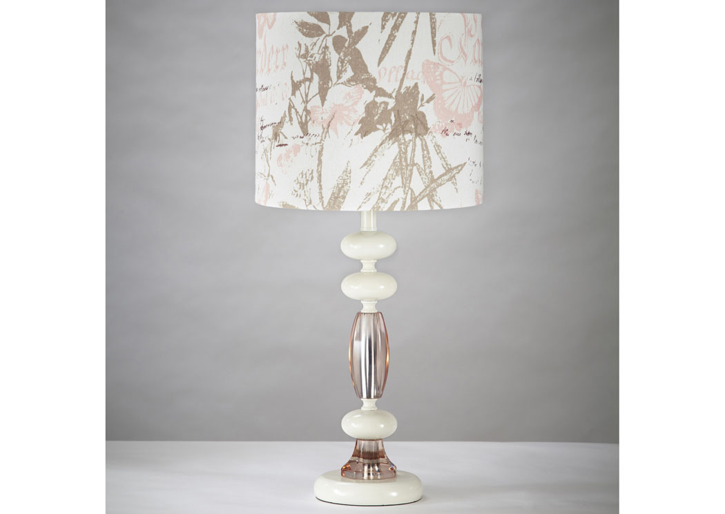Serissa Off-White & Pink Table Lamp,Signature Design by Ashley