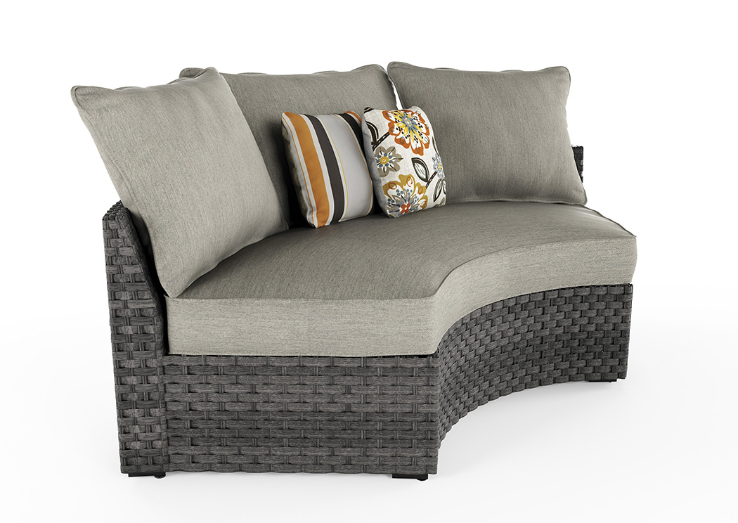 Affordable Furniture Houston Spring Dew Gray Curved Corner