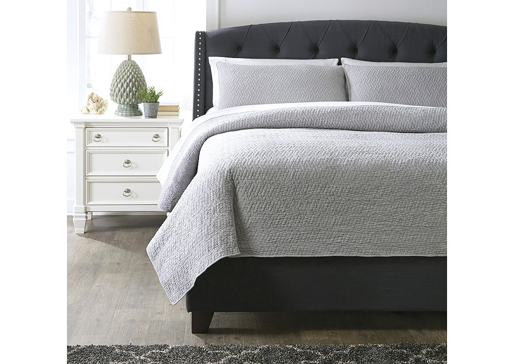Stitched Light Gray King Comforter Set,Signature Design by Ashley