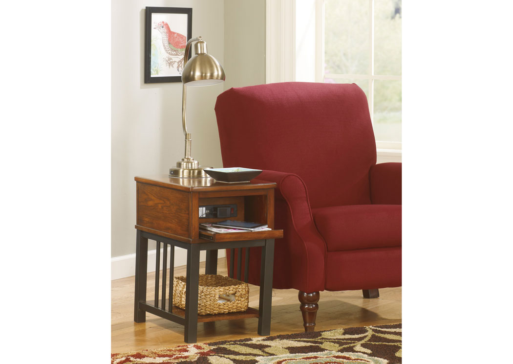 Dark Burnished Brown Chair Side End Table,Signature Design by Ashley