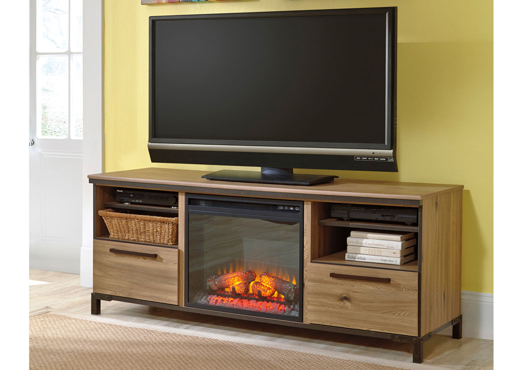 Dexfield Large TV Stand w/ LED Fireplace,Signature Design by Ashley