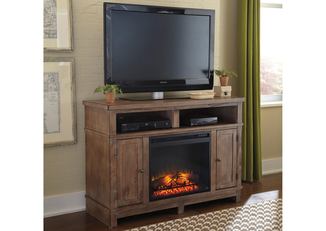 Pinnadel Medium TV Stand w/ LED Fireplace Insert,Signature Design by Ashley