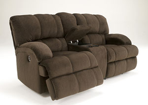 Image for Kiska Chocolate Double Rec Loveseat w/Console