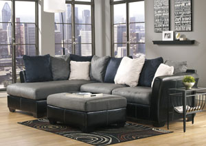 Image for Berno Cobblestone Left Facing Corner Chaise Sectional & Oversizing Ottoman