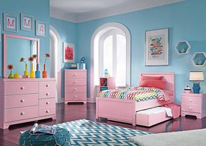 Bronett Twin Panel Trundle Bed, Dresser, Mirror & Chest