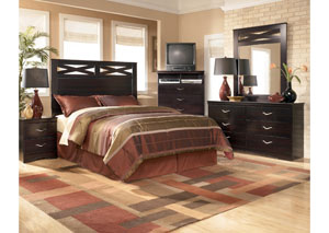 Image for X-cess Queen/Full Panel Headboard, Dresser, Mirror & Night Stand