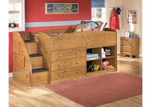Image for Stages Twin Loft Bed w/ Bookcase, Storage & Stairs