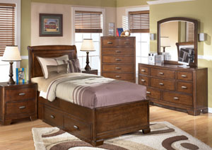 Image for Alea Twin Storage Bed, Dresser & Mirror