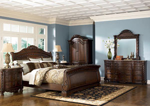 Image for North Shore Queen Sleigh Bed, Dresser, Mirror & Armoire