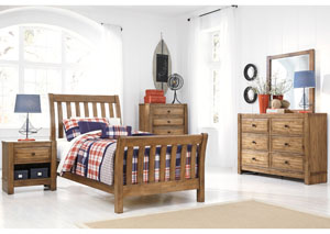 Image for Birnalla Twin Panel Bed, Dresser & Mirror
