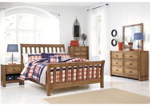Image for Birnalla Full Panel Bed, Dresser & Mirror