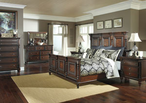 Image for Key Town Queen Mansion Panel Bed, Dresser & Mirror