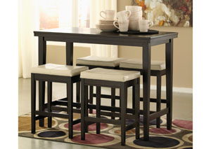 Kimonte Rectangular Counter Height Table w/4 Ivory Barstools,Signature Design by Ashley