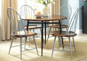 Shanilee Round Dining Table w/ 4 Gray Side Chairs