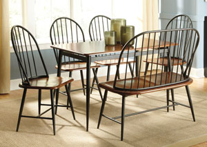 Image for Shanilee Rectangular Dining Table w/ 4 Black Side Chairs & Black Double Dining Chair