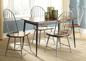 Image for Shanilee Rectangular Dining Table w/ 4 Gray Side Chairs
