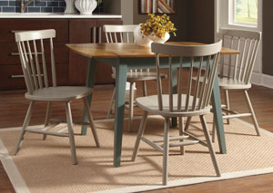 Image for Bantilly Rectangular Drop Leaf Table w/ 4 Gray Side Chairs