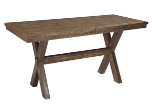 Image for Walnord Rustic Brown Rectangular Dining Room Counter Table