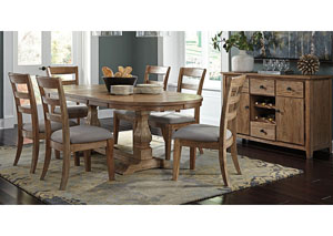Danimore Oval Dining Room Extension Table w/ Server & 6 Side Chairs