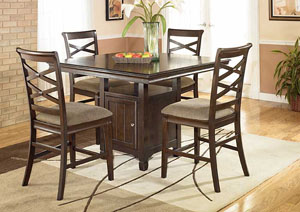 Hayley Square Pub Dining Table W/ 6 Stools