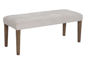 Narvilla Light Brown Large Upholstered Dining Bench,Signature Design by Ashley