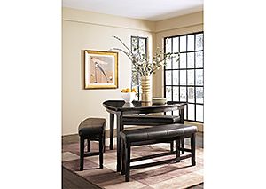 Image for Emory Triangle Counter Table & 3 Double Stools