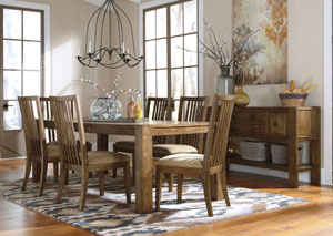 Image for Birnalla Rectangular Extension Dining Table w/ 6 Side Chairs