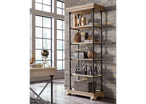 Image for Shennifin Light Brown Large Bookcase